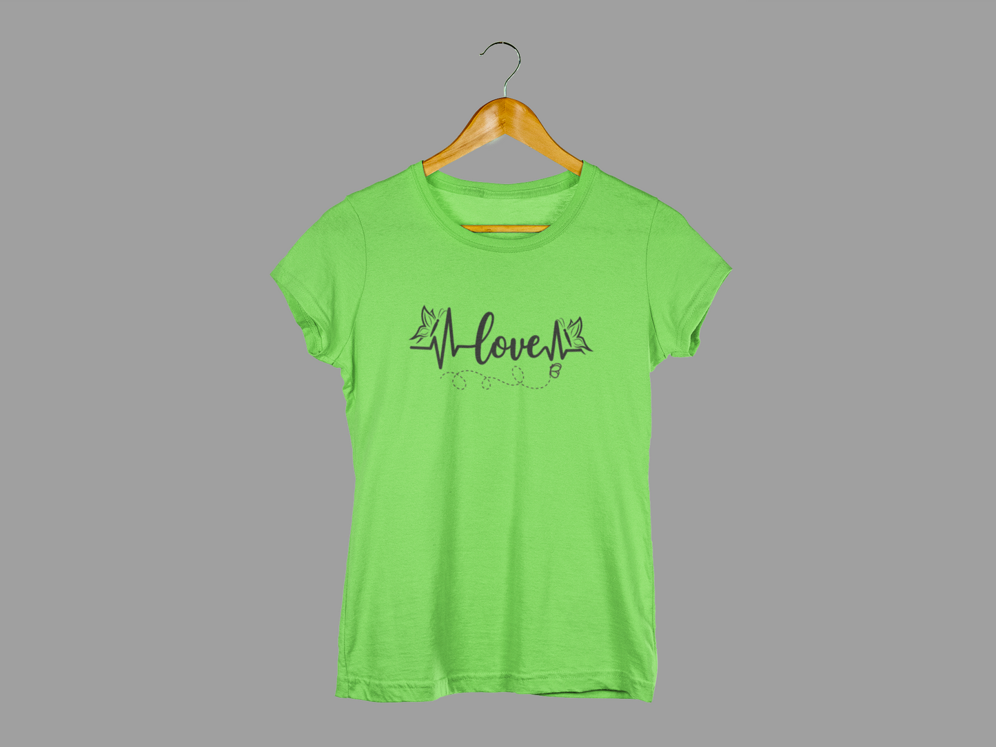 Women's Graphic T-Shirt – "Love" Heartbeat Design