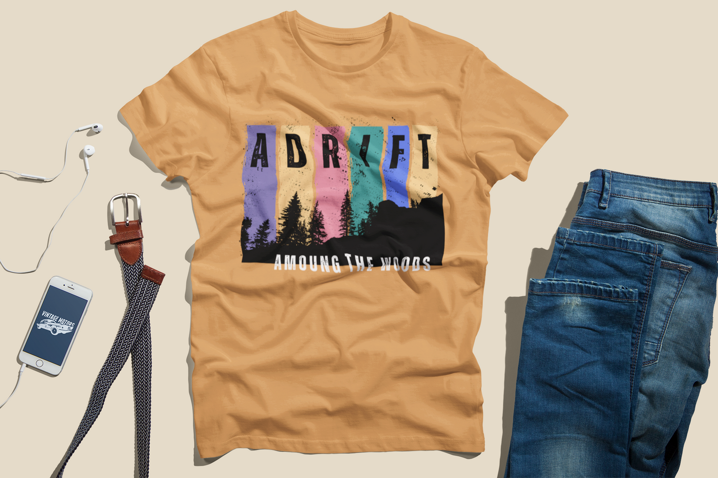 Adrift Men's Adventure T-Shirt - Orange
