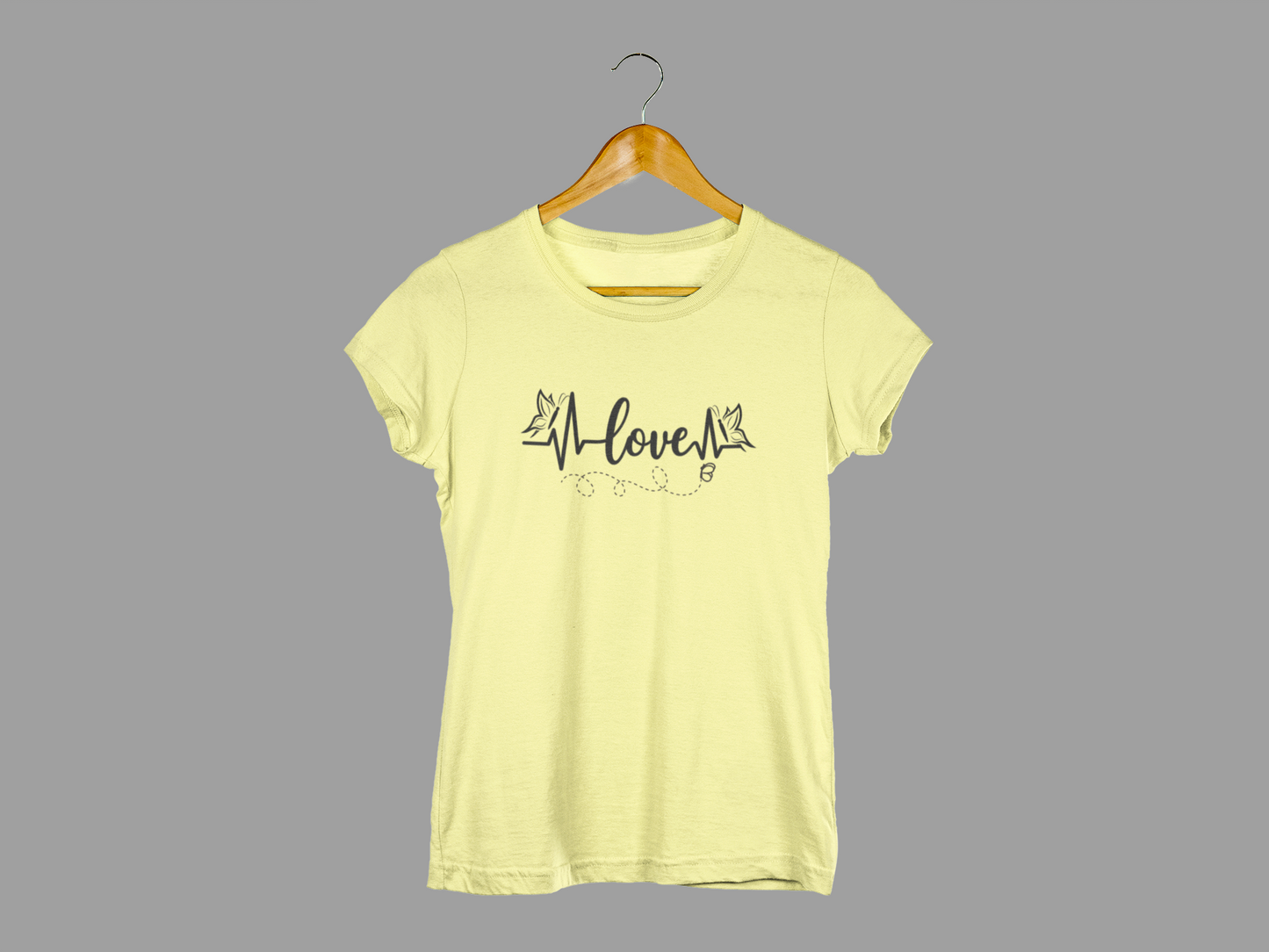 Women's Graphic T-Shirt – "Love" Heartbeat Design