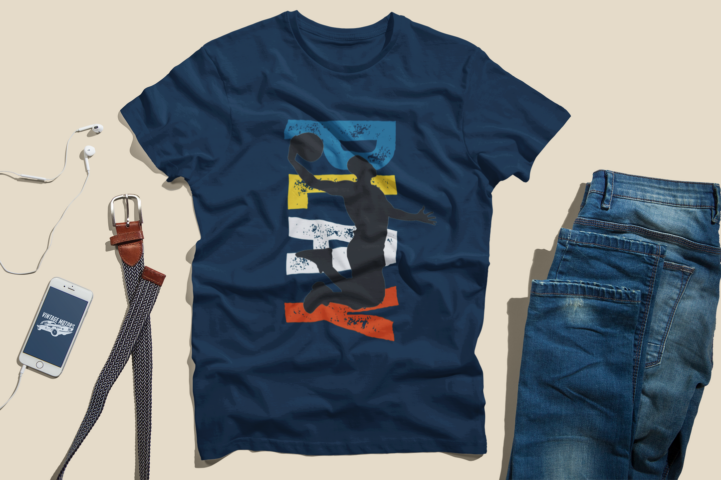 “PLAY” Graphic T-Shirt - navy