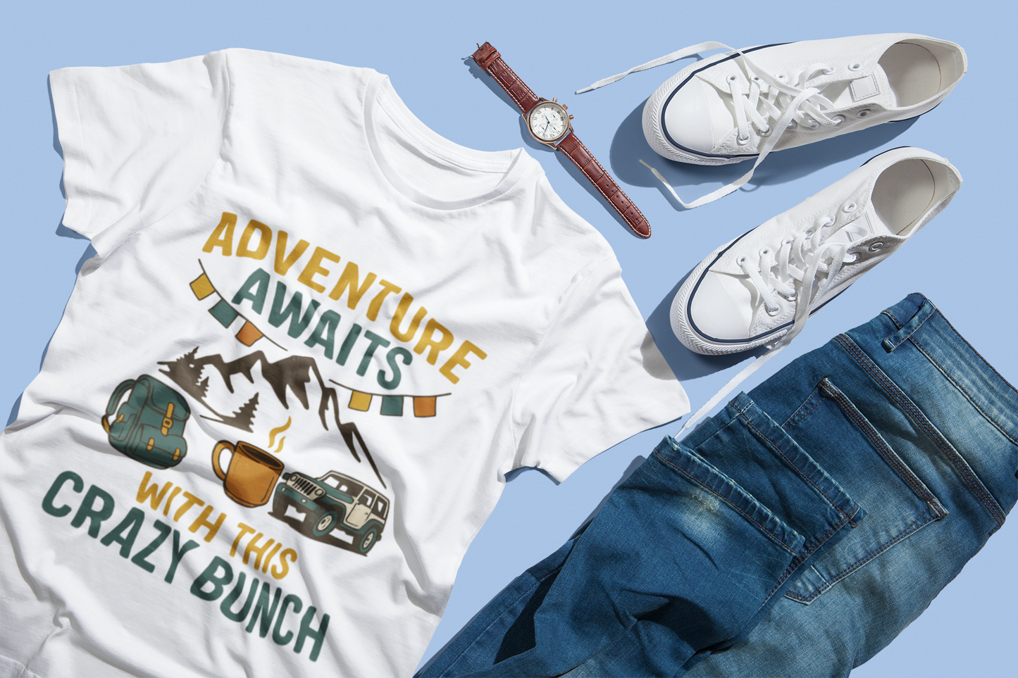 Adventure Awaits Unisex Travel T-Shirt - White