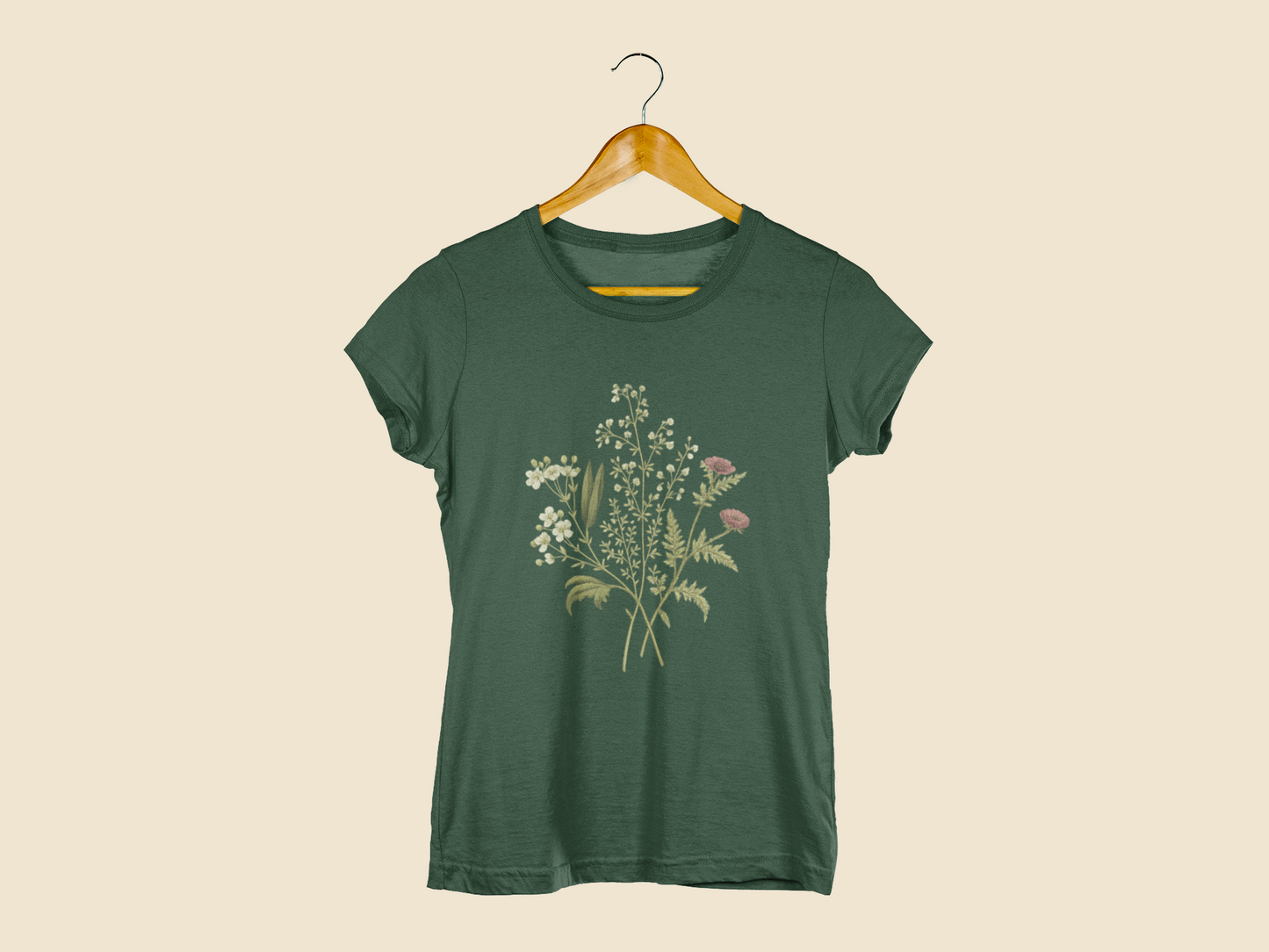 Wildflower Bliss Tee | Women tee Olive Green