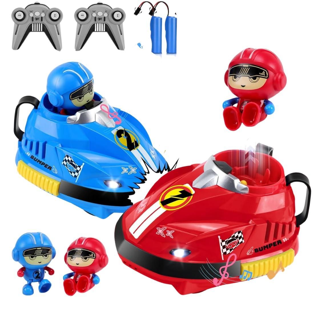 Set of 2 RC Bumper Cars with Ejecting Robots – Ultimate Remote Control Battle Toy
