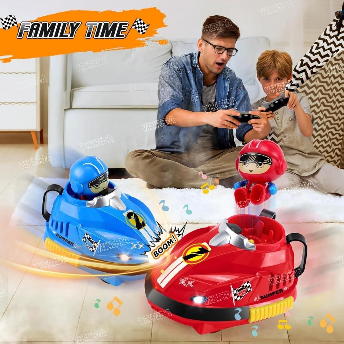 Set of 2 RC Bumper Cars with Ejecting Robots – Ultimate Remote Control Battle Toy