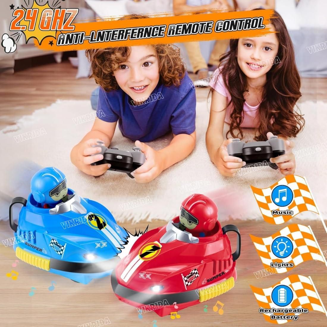 Set of 2 RC Bumper Cars with Ejecting Robots – Ultimate Remote Control Battle Toy