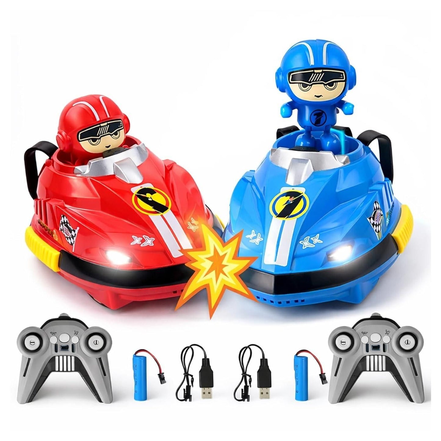 Set of 2 RC Bumper Cars with Ejecting Robots – Ultimate Remote Control Battle Toy