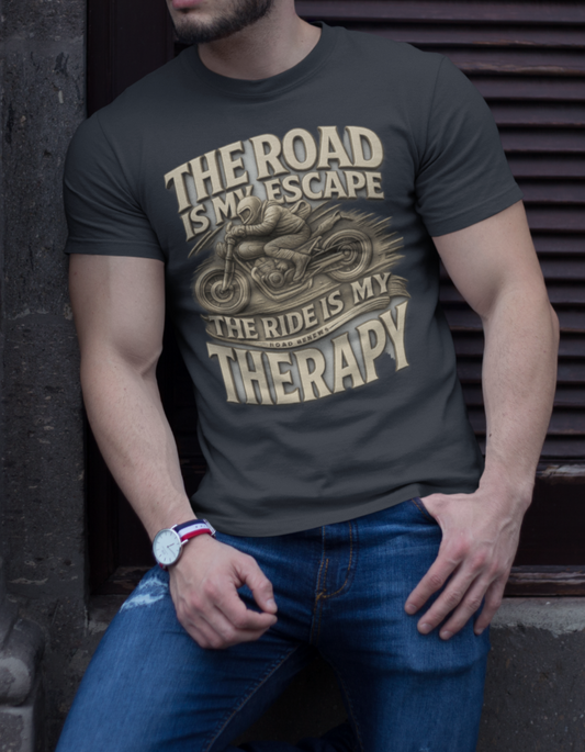 3D Biker Graphic Men's T-Shirt | black