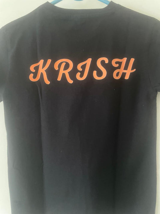 Custom Tiger T-Shirt – Born to Shine | Personalized Kids Graphic Tee | Bold Black Cotton Shirt