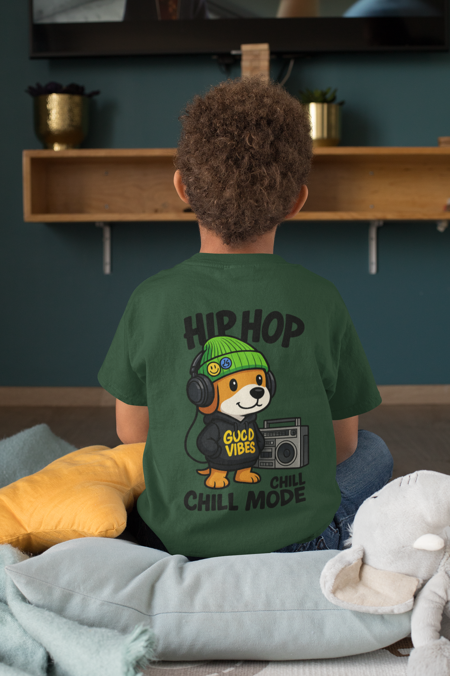 Cute Streetwear Puppy  | olive green