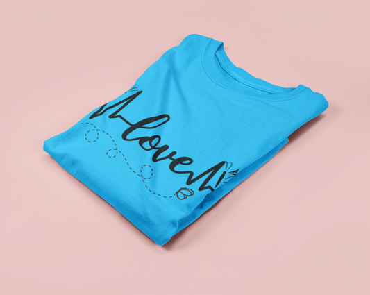 Women's Graphic T-Shirt – "Love" Heartbeat Design