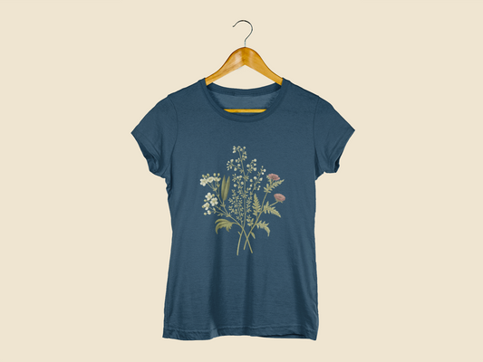 Wildflower Bliss Tee -  navy