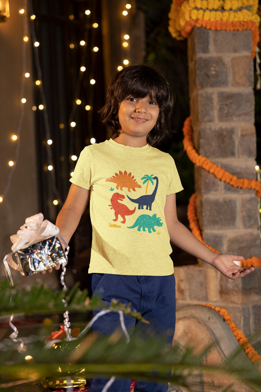 Kids Dinosaur T-Shirt - Yellow