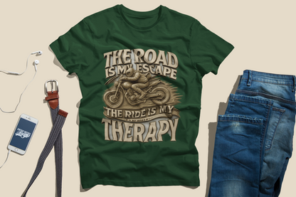 3D Biker Graphic Men's T-Shirt | green