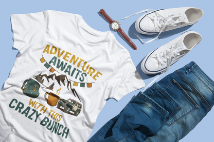 Adventure Awaits Unisex Travel T-Shirt -  White