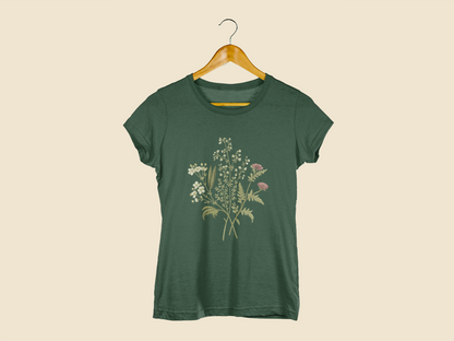 Wildflower Bliss Tee | Women tee Olive Green